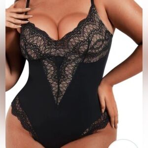 Hey Shape Black Half Laced Bodysuit